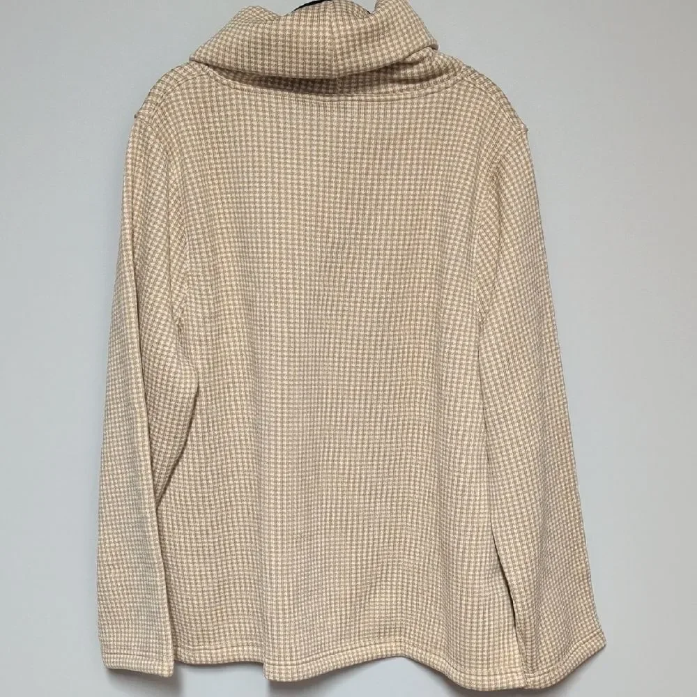 Elegant Beige Cowl Neck Sweater